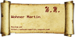 Wohner Martin névjegykártya