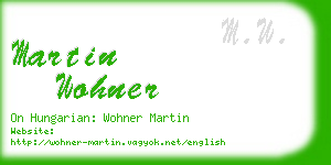 martin wohner business card